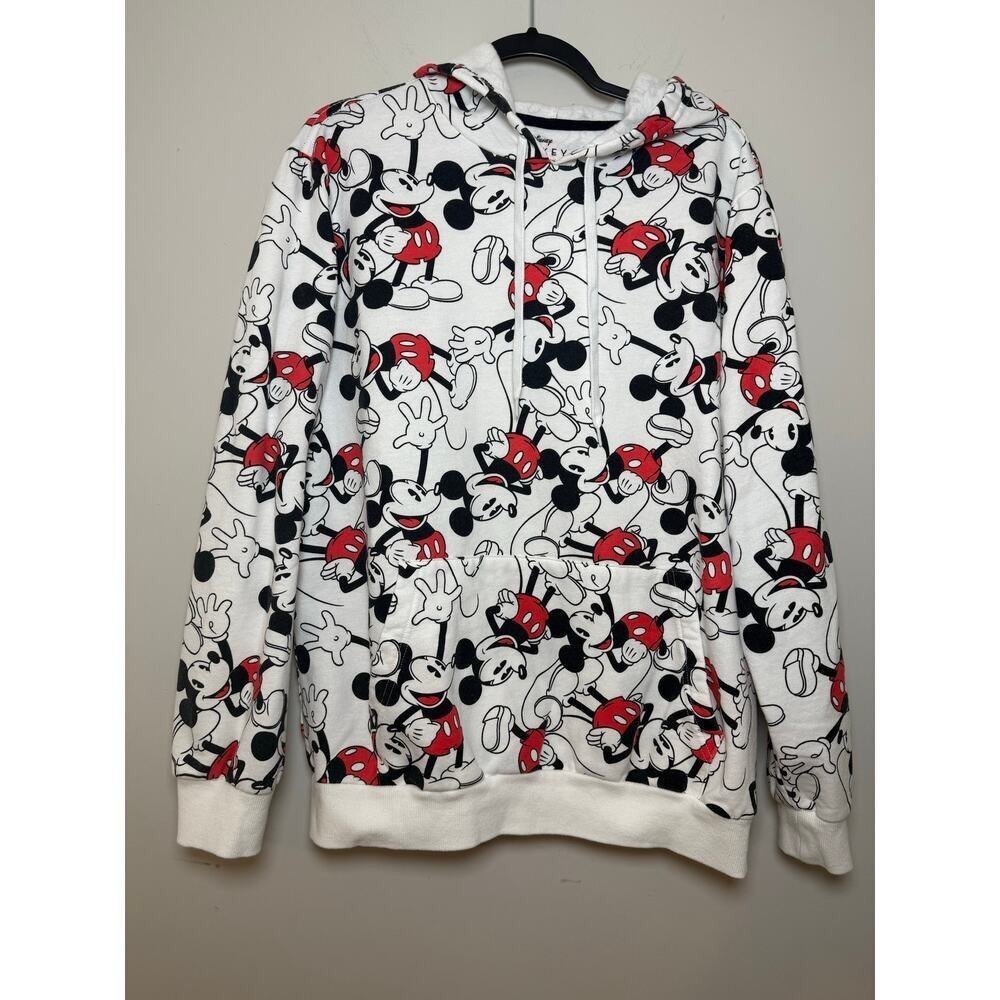 Disney Mickey Mouse‎ Hoodie White All Over Print Women Large